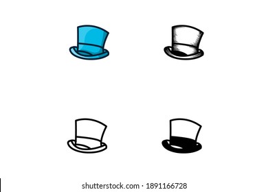 magician hat isolated on white background, vector illustration