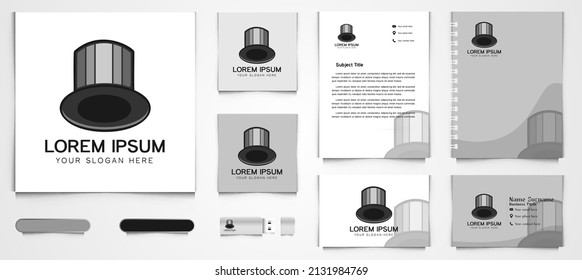 magician hat logo and business card branding template design inspiration Isolated On white Backgrounds