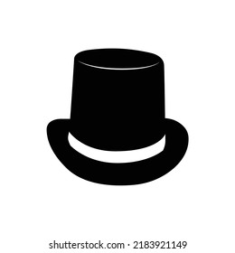 Magician Hat Silhouette. Black and White Icon Design Element on Isolated White Background