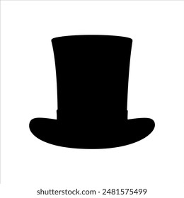 Magician hat silhouette isolated on white background. Magician hat icon vector illustration design.