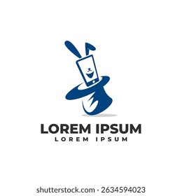 Magician Hat Surprise Mobile Phone Logo Vector Icon Illustration