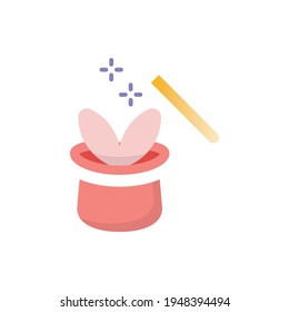 Magician hat Vector Flat Illustration Style icon. EPS 10
