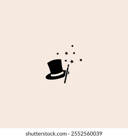 Magician hat vector icon, magic hat icon in trendy flat style Vector design.