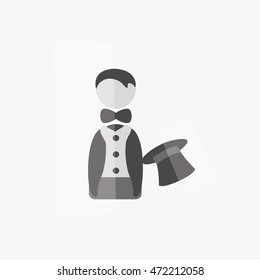 a magician with a hat vector illustration isolated in a white background