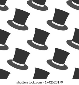Magician hat vector seamless pattern