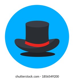 Magician hat vector in trendy flat style, magical headpiece 