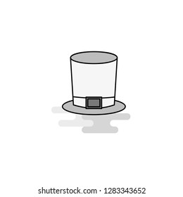 Magician hat  Web Icon. Flat Line Filled Gray Icon Vector