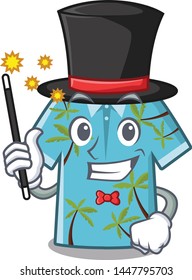Magician hawaiian cartoon shirts hanger behind door