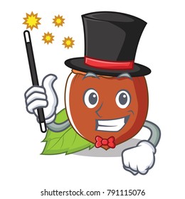 Magician hazelnut mascot cartoon style