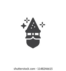 Magician head vector icon. filled flat sign for mobile concept and web design. Wizard face simple solid icon. Symbol, logo illustration. Pixel perfect vector graphics