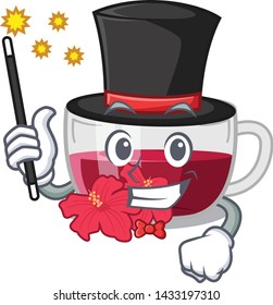 Magician hibiscus tea in a cartoon bottle