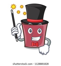 Magician hot chocolate mascot cartoon