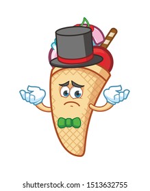 magician ice cream cone mascot character design