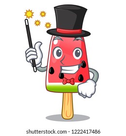 Magician Ice cream watermelon on shape mascot