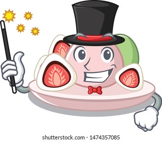 Magician ichigo daifuku served on mascot bowl