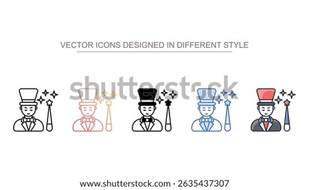Magician icon design with white background stock illustration
