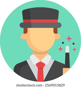 Magician Icon Fill Vector Illustration