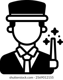 Magician Icon Glyph Vector Illustration