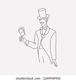 Magician icon line element. Vector illustration of magician icon line isolated on clean background for your web mobile app logo design.
