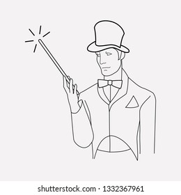 Magician icon line element. Vector illustration of magician icon line isolated on clean background for your web mobile app logo design.