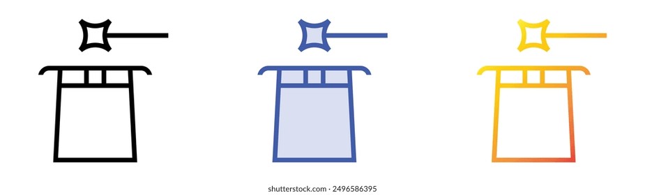 magician icon. Linear, Blue Fill and Gradient Style Design Isolated On White Background
