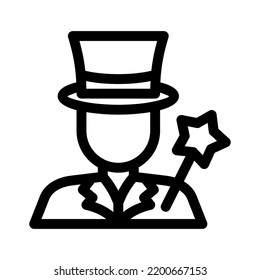 magician icon or logo isolated sign symbol vector illustration - high quality black style vector icons
