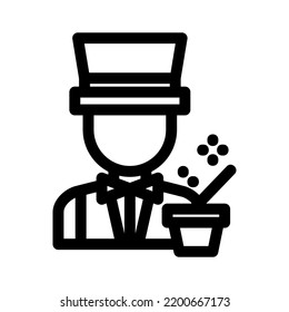 magician icon or logo isolated sign symbol vector illustration - high quality black style vector icons
