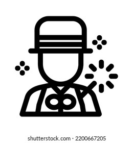 magician icon or logo isolated sign symbol vector illustration - high quality black style vector icons
