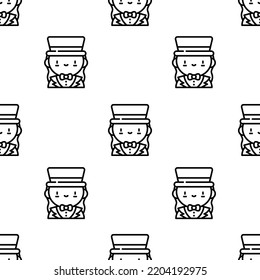 magician icon pattern. Seamless magician pattern on white background.