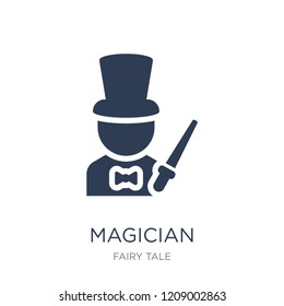 Magician icon. Trendy flat vector Magician icon on white background from Fairy Tale collection, vector illustration can be use for web and mobile, eps10