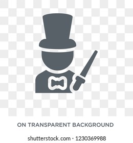 Magician icon. Trendy flat vector Magician icon on transparent background from Fairy Tale collection. 