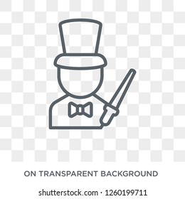 Magician icon. Trendy flat vector Magician icon on transparent background from Fairy Tale collection. High quality filled Magician symbol use for web and mobile