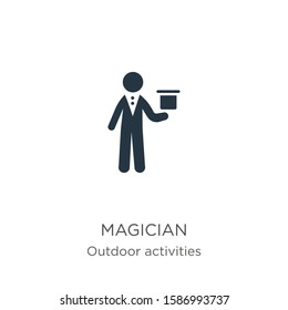 Magician icon vector. Trendy flat magician icon from outdoor activities collection isolated on white background. Vector illustration can be used for web and mobile graphic design, logo, eps10
