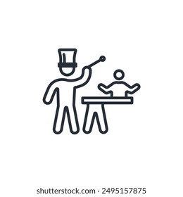 magician icon. vector.Editable stroke.linear style sign for use web design,logo.Symbol illustration.