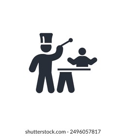 magician icon. vector.Editable stroke.linear style sign for use web design,logo.Symbol illustration.