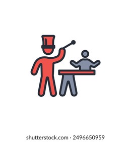 magician icon. vector.Editable stroke.linear style sign for use web design,logo.Symbol illustration.