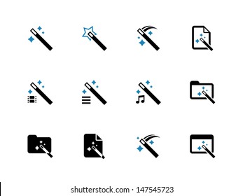 Magician icons duotone isolated. Vector illustration.