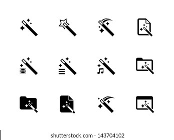 Magician icons isolated on white background. Vector illustration.