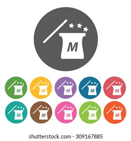 Magician icons set. Vector Illustration eps10
