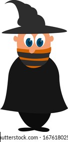 The magician, illustration, vector on white background.