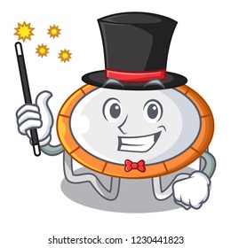 Magician isolate on trampoline transparent shape mascot