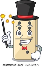 magician in isolated domino with the cartoon
