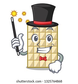 Magician isolated white chocolate with in character