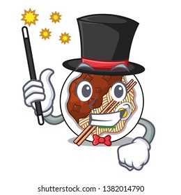 Magician jajangmyeon on a character wooden table