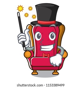 Magician king throne mascot cartoon