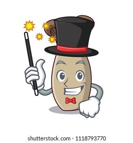 Magician king trumpet mushroom mascot cartoon