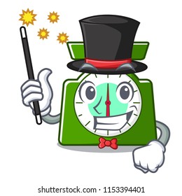 Magician kitchen scale mascot cartoon