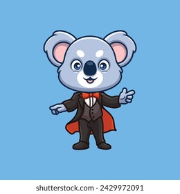Magician Koala Cute Cartoon Illustration