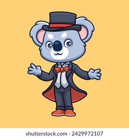Magician Koala Cute Cartoon Illustration