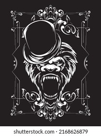 magician Kong artwork illustration and t shirt design Premium Vector